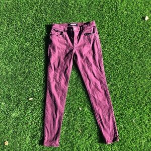 Express Maroon Stretch Pants Size 4 Regular